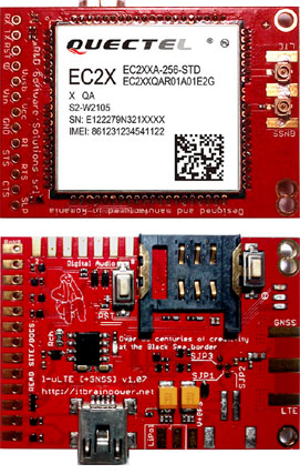 4G SHIELD MODULAR MODEM - Arduino BEAGLEBONE RASPBERRY PI compatible, top & bottom view * l-LTE 1.07