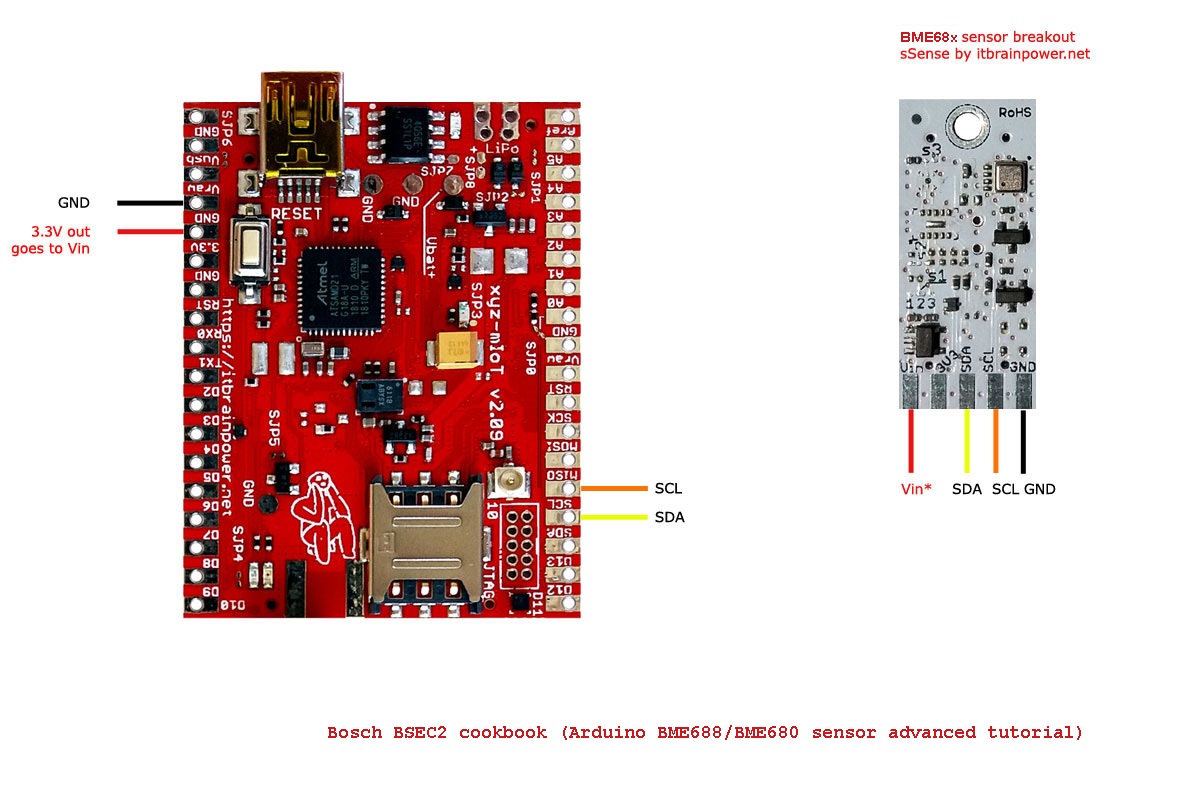 BSEC2 Arduino BME688 or BME680 sensor advanced tutorial - wiring