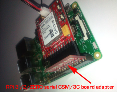 Raspberry PI 3, Raspberry PI 2, Raspberry PI ZERO, Raspberry PI B+ to GSM 3G serial modem hat board adapter
