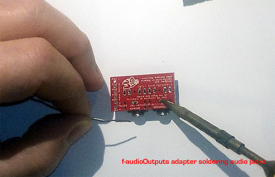f-AudioOutputs Audio adapter for c-uGSM shield -  SOLDERING AUDIO JACKS