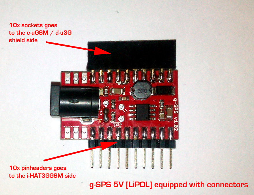 g-SPS 5V [LiPOL] with connectors soldered