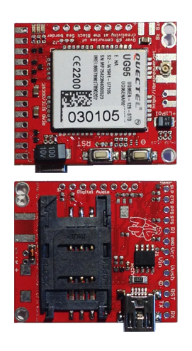 3G SHIELD MODULE BOARD (micro) - Arduino RASPBERY PI compatible, top & bottom view * d-u3G 1.13