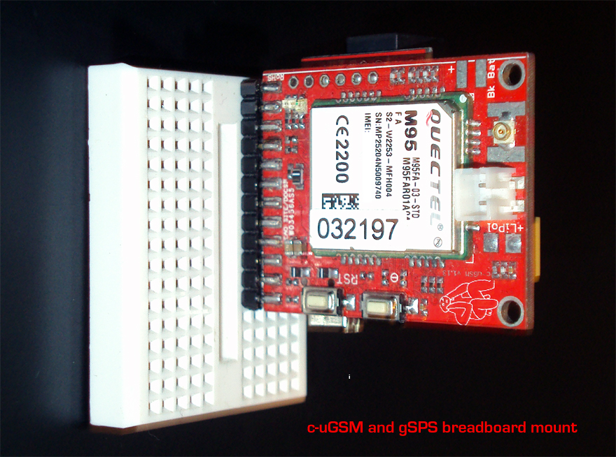 GSM 3G SHIELD BREADBOARD - installed