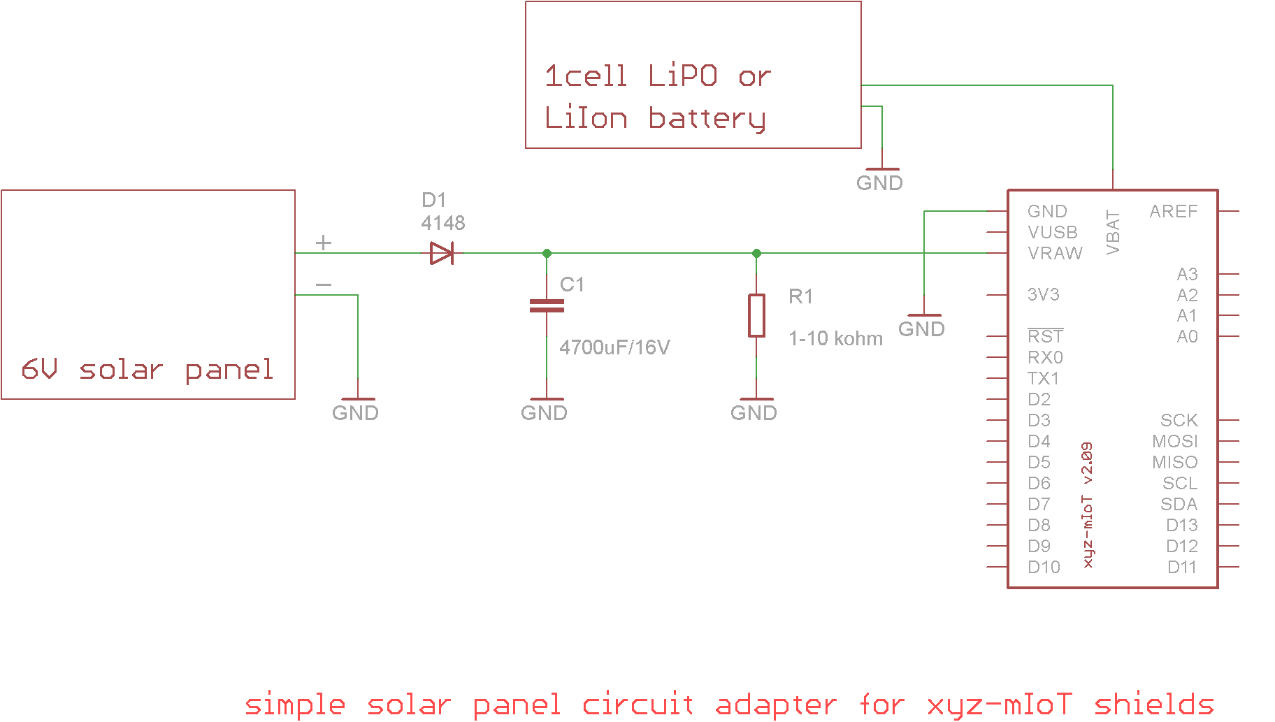 xyz-mIoT modemless version - simple 6V solar panel adapter circuit