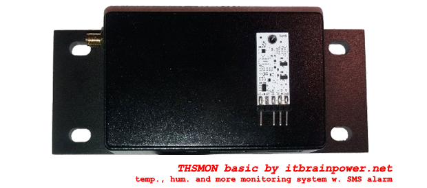 THSMON basic by itbrainpower.net - temperature, humidity, 220V failures, access and flood monitoring system with SMS alarm