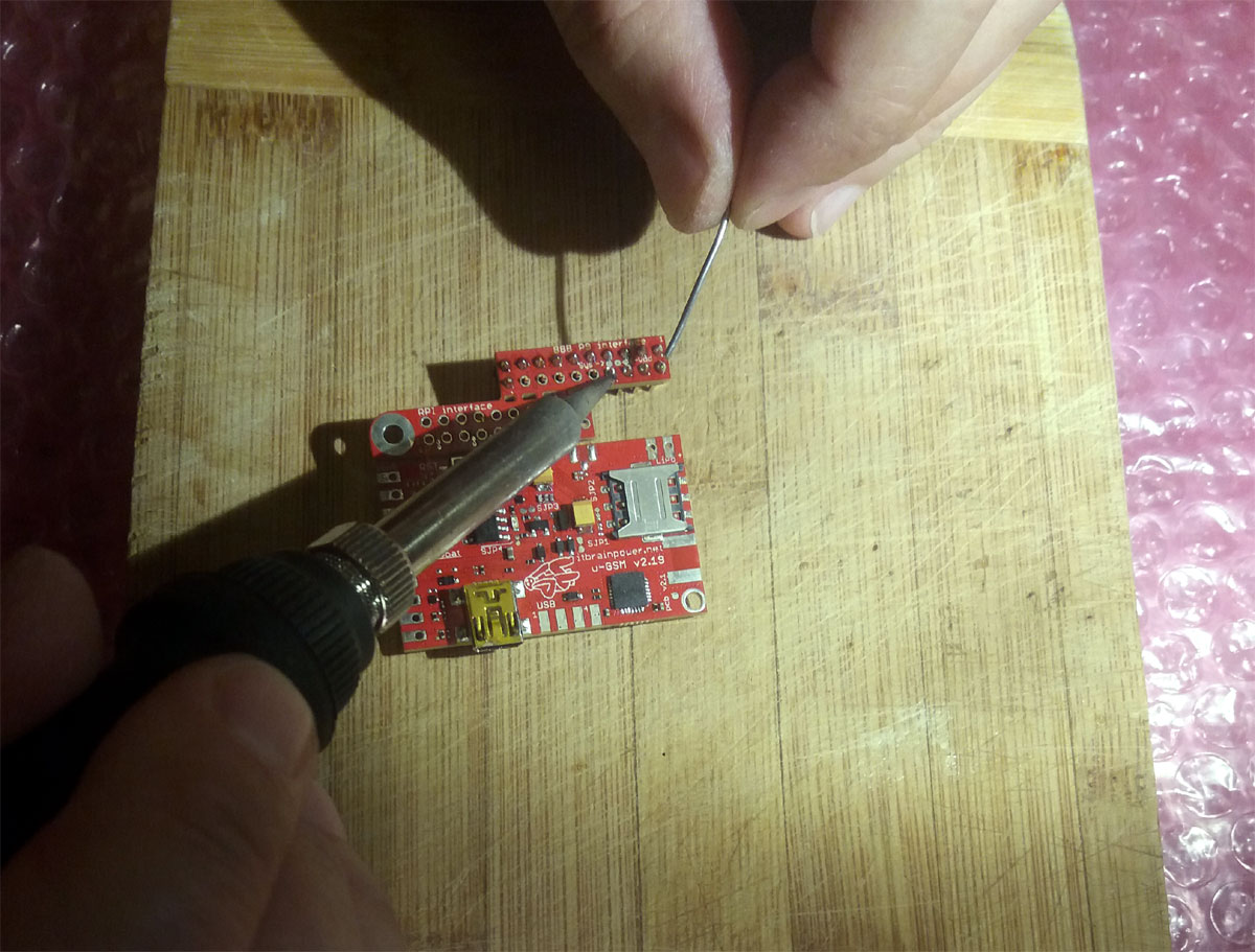 u-GSM - soldering the BeagleBone Black GPIO connector